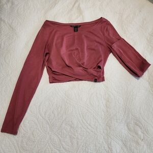 Victoria Secret ROSE/mauve/pink long sleeve crop, XS